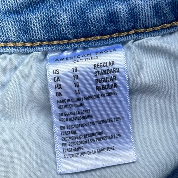 American Eagle Womens Blue Jean Denim Mini Skirt Button Front Light Blue Size 10 - Picture 6 of 9